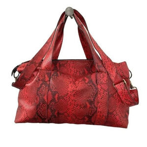 Lalla Marrakech Snake Printed Leather Convertible Shoulder Travel Bag